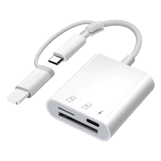 Universal TF/SD Card Reader for Iphone Type-C 30W Charging Micro SD Card Reader Memory Card Reader Plug and Play SD Card Adapter